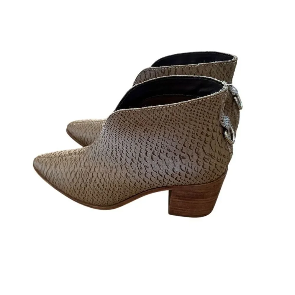 KAANAS Women's Snake Print Ankle Boots Size 6 Multicolor Block Heel